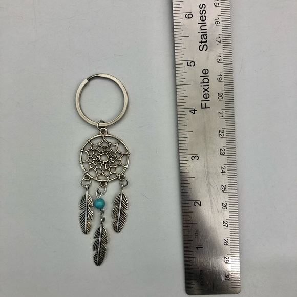 Feather Silver Dream Catcher Keychain - Picture 2 of 2